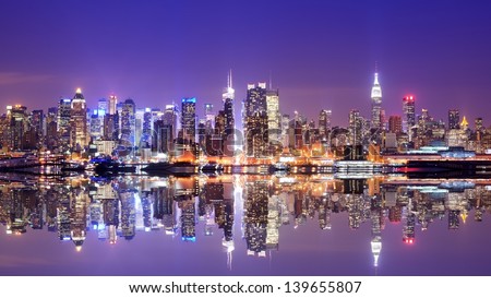 Panorama of midtown New York City