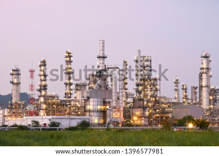 Petrochemical​ plant​ industry​ and​ Refinery​ factory​ at​ sunset​