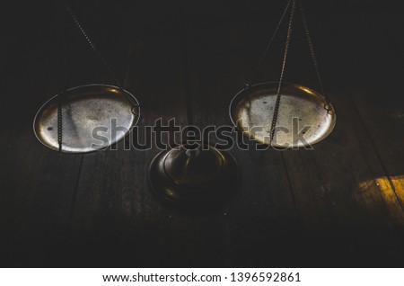 Gold balance, brass, weight balance.Justice concept.do not focus on objects.