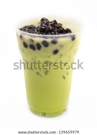 bubble tea green isolated on white