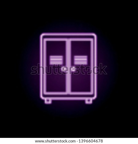 iron locker in the locker room neon icon. Elements of furniture set. Simple icon for websites, web design, mobile app, info graphics