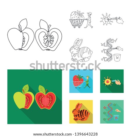 Vector illustration  test and synthetic symbol. Collection  test and laboratory stock vector illustration.