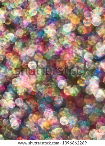 Blurred out of focus background with colorful bokeh circles