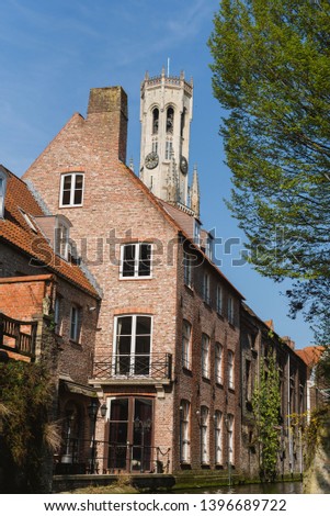 Antique gingerbread architecture of Bruges in Belgium