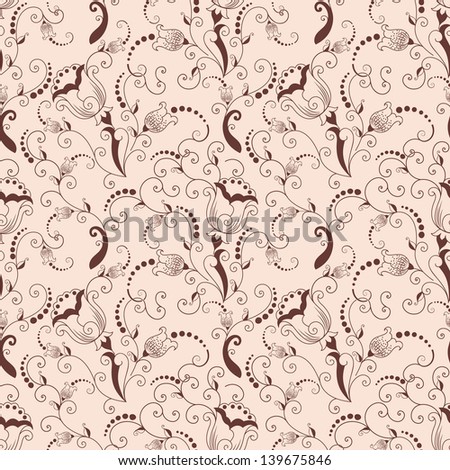 Vector flower seamless pattern background. Elegant texture for backgrounds.