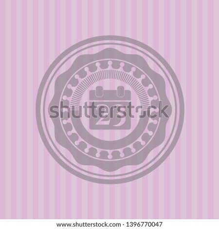 calendar icon inside badge with pink background