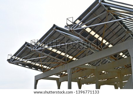 metal structures with solar panels fragment