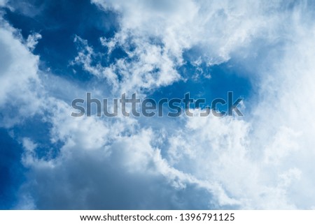 Incredibly beautiful clouds against a sunny blue sky. - Image
