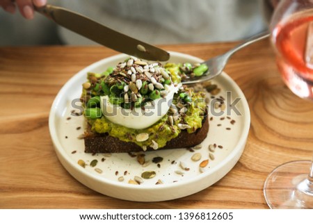 Avocado toast with cheese and seeds
