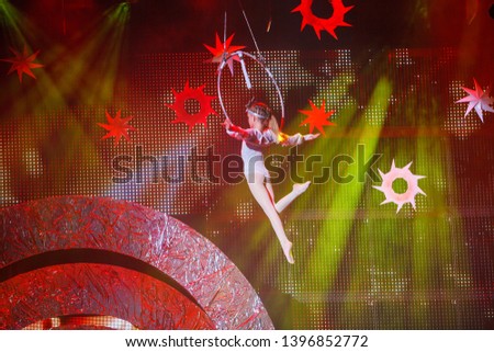 air gymnast performances in the circus