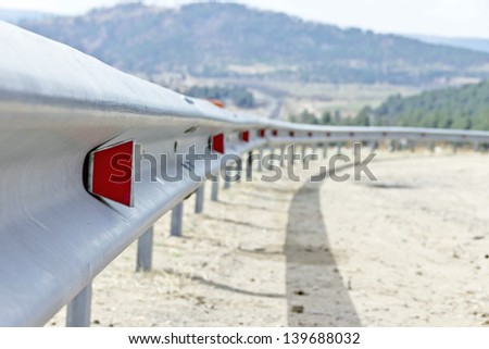 Highway guard rail Royalty-Free Stock Photo #139688032
