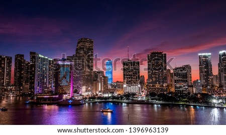 Best Sunset in Miami Downtown 