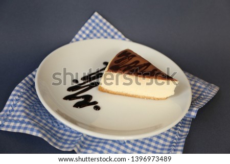 chocolate cheesecake on the plate