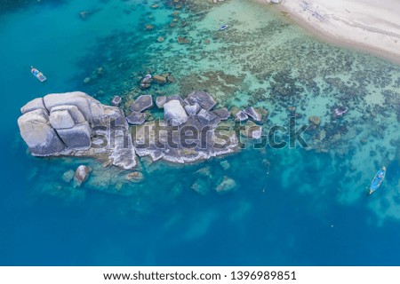 Tanote Bay Koh Tao Thailand Drone Aerial Ariel UAV natural landscape seascape no people copy space long exposure water land coral reefs beach swimming snorkeling scuba
