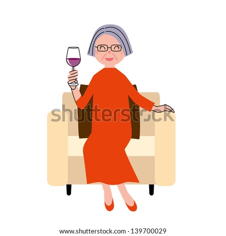 Senior woman  wine
