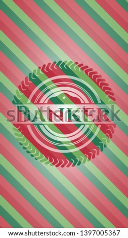 Banker christmas badge background. Vector Illustration. Detailed.