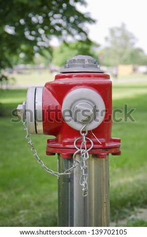 Close up red fire hydrant