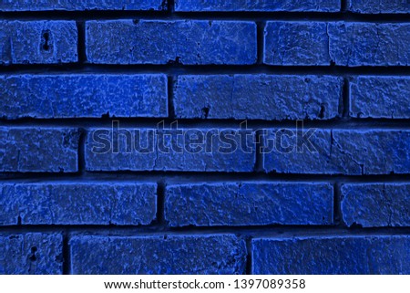 pretty blue grunge dirty brick wall texture - abstract photo background