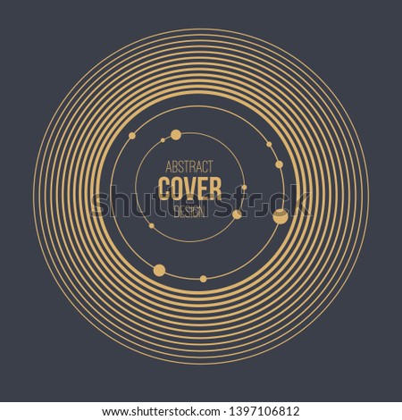 Abstract creative concept layout template. Abstract solar system. Circles and nodes. Connection concept. Space for text. Cover, card, flyer, poster, brochure design. Vector color illustration.