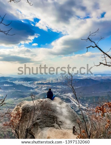 Hiking up Mount Bukhansan near Seoul, South Korea