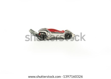 Toy sports car on a white background