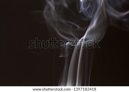 Abstract smoke close up picture on black background