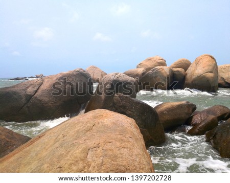 Chinese edge of the world stones ocean beach Tianya Haijiao