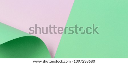 Abstract geometric shape pastel green and white color paper background