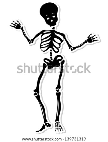 Dancing Skeleton. Vector Illustration.
