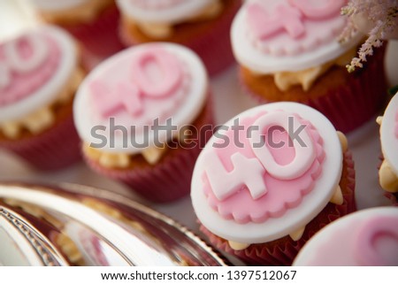 Pink 40th Birthday Party Cupcakes