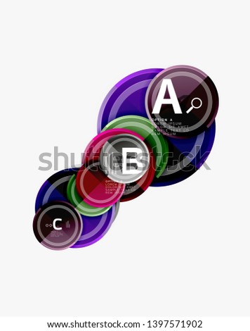 Colorful glossy circles background. Vector