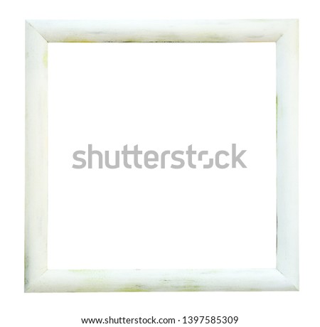 wooden frame, white background isolated