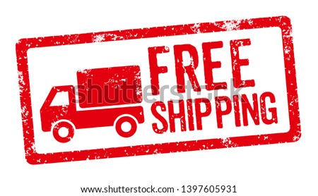 A red stamp on a white background - Free shipping