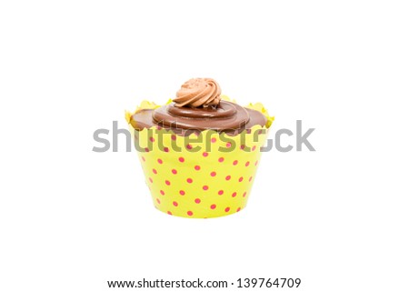 Chocolate Cupcake on White Background