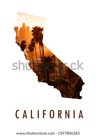 los angeles picture inside of california map