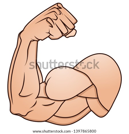 A strong arm showing its biceps muscle illustration