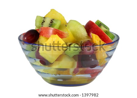 Fruit salad in a glass bowl Royalty-Free Stock Photo #1397982