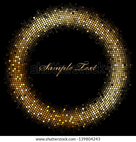 Vector frame with gold sparkles