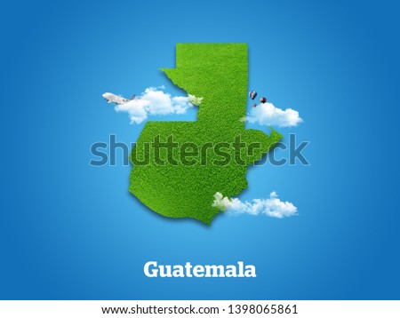 Guatemala Map. Green grass, sky and cloudy concept. Royalty-Free Stock Photo #1398065861