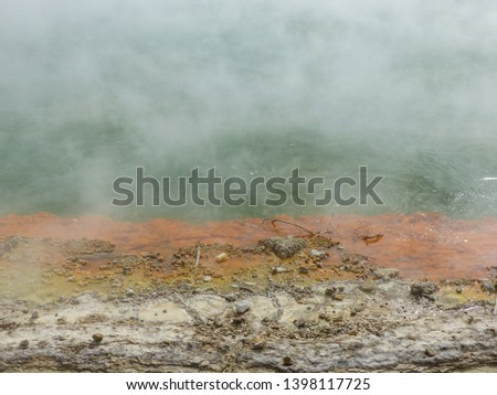 Waiotapu Geothermal Wonderland Volcanic Pools, Geothermic Champagne Pool, Steam, hot water, sulphur, colourful, Rotorua, North Island, New Zealand