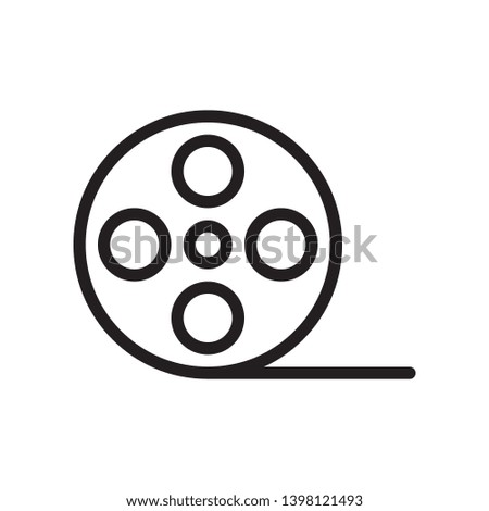 Reel film icon in trendy outline style design. Vector graphic illustration. Suitable for website design, logo, app and ui. Editable vector stroke. EPS 10.