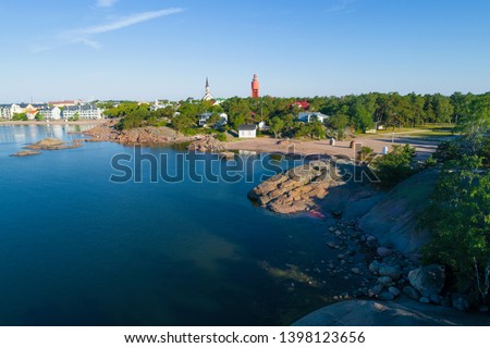 Sunny July morning over Hanko (shooting from a quadrocopter). Finland