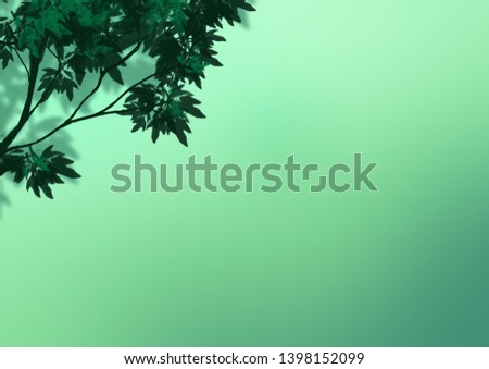The green background is decorated with branches and leaves. There is a space for writing messages