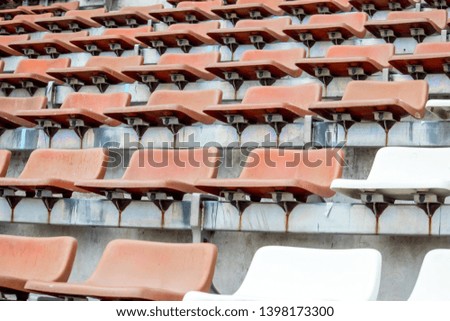 Sports Seats White and Orange in Stadium