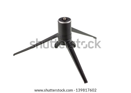 Old small tripod on a white background.