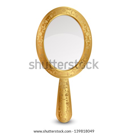 Vector illustration of gold mirror
