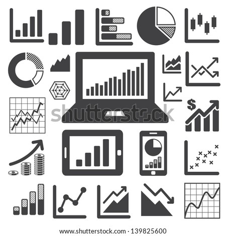 Business Graph icon set.Illustration eps10
