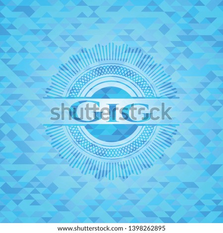 Gig light blue mosaic emblem