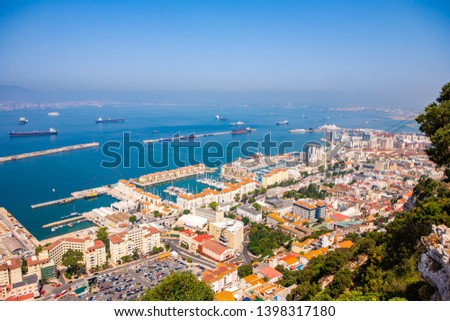 View of the bay of Gibraltar from the top of the fortress