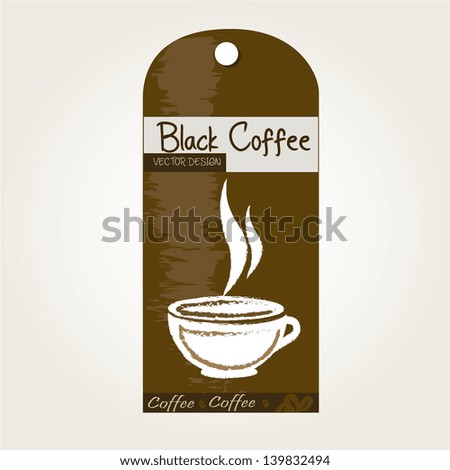 Black coffee tag over white background vector illustration